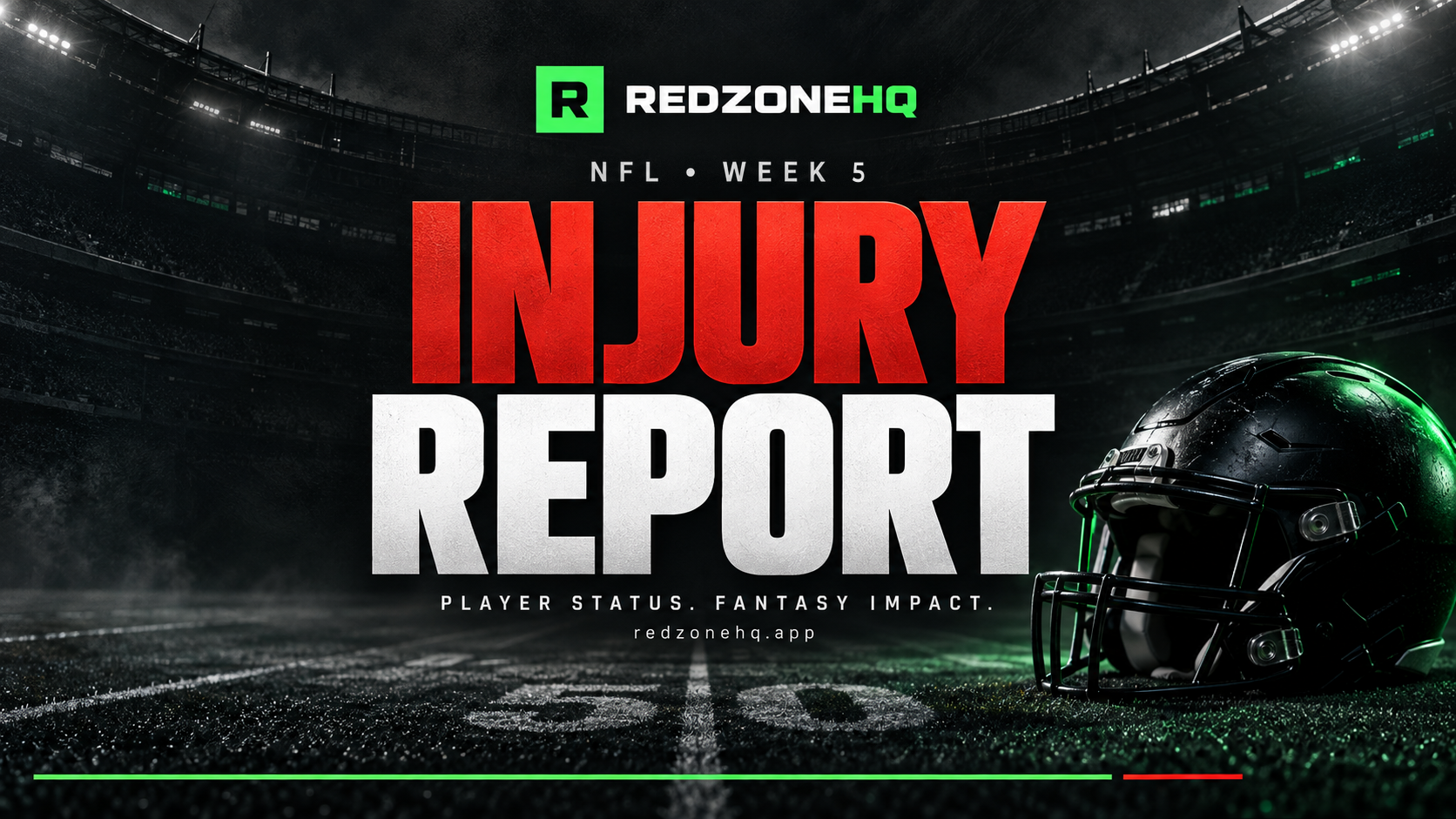 RedZoneHQ NFL Week 5 Injury Report